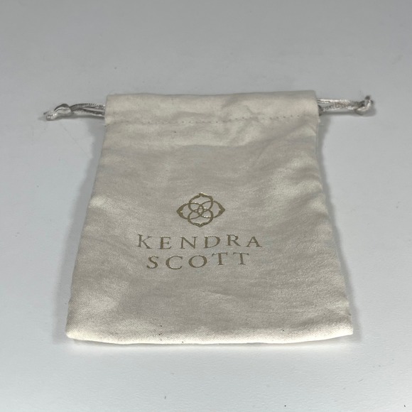 Kendra Scott Other - Kendra Scott Small Jewelry Pouch Cream Gold Logo Drawstring Dust Bag 4x5.5